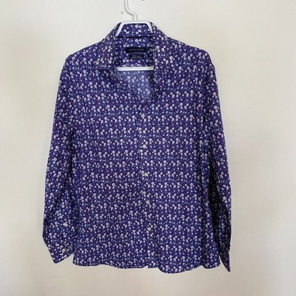 Tommy Hilfiger Floral Dress Shirt Long Sleeve Button Down Slim Fit Stretch M 16 - Picture 3 of 7